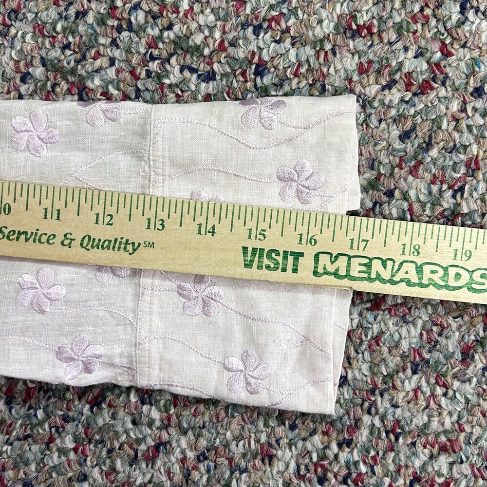 Etcetera Women's Pale Lavender Embroidered 100% Linen 3/4 Sleeve Blouse Size 6 - Picture 12 of 12